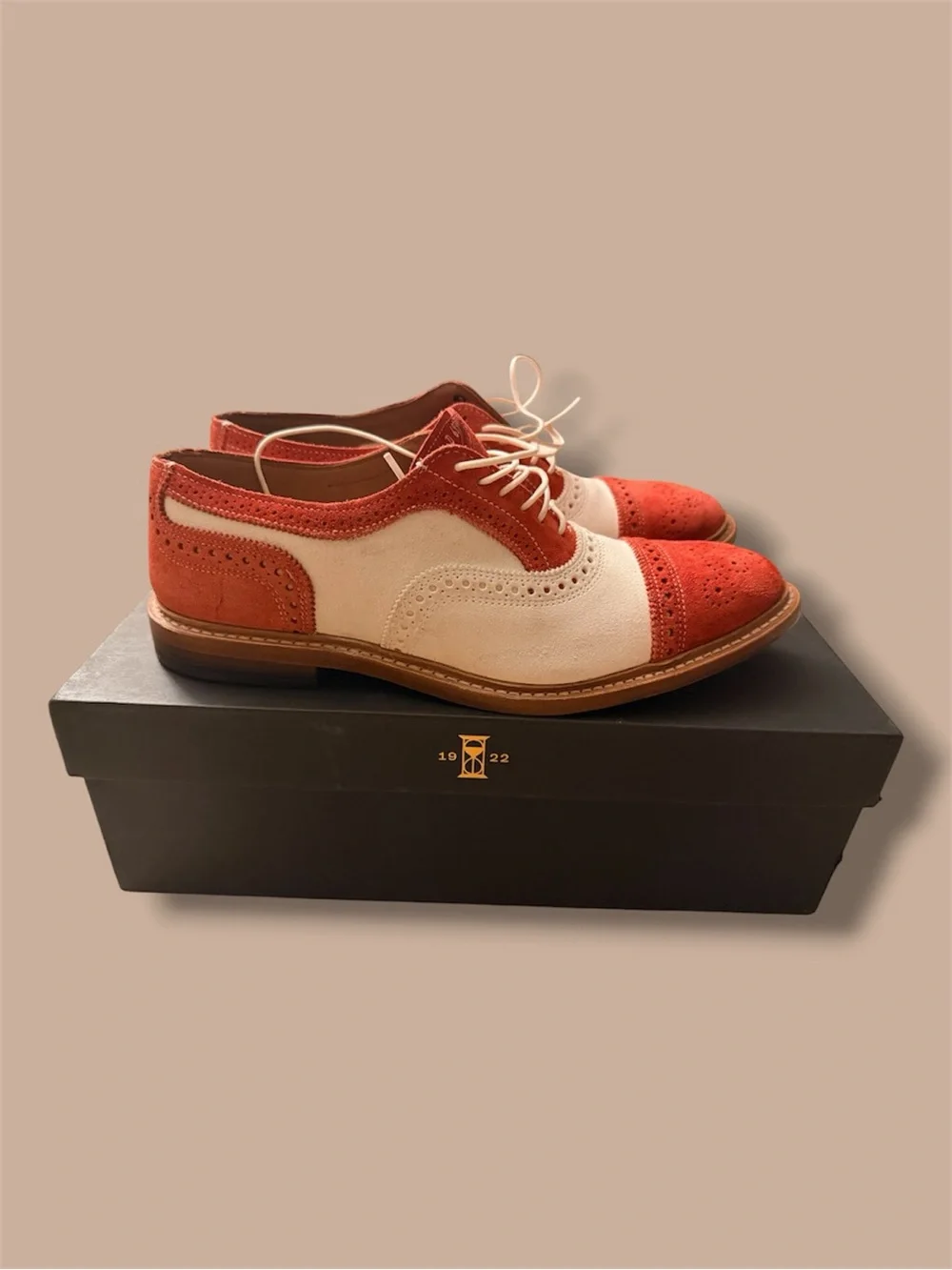 New! Allen Edmonds Custom Strand Sneakers Orange White Suede Wingtip Design (9)